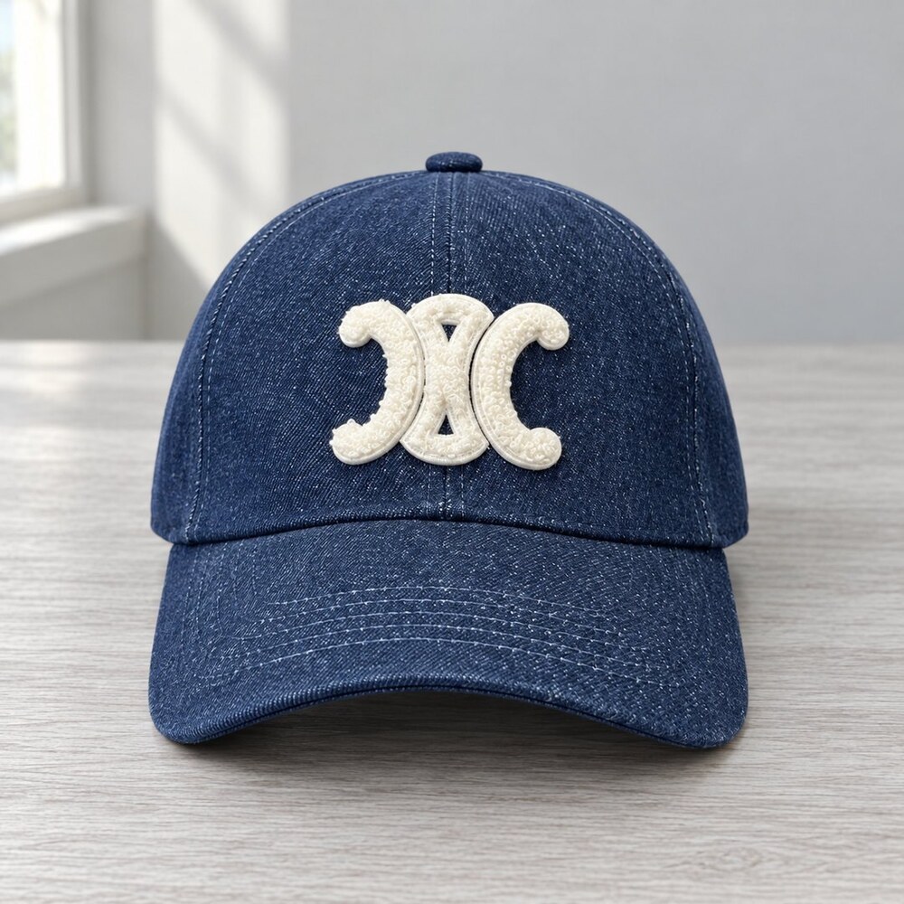 CELINE Dark Wash Denim Baseball Cap